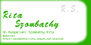 rita szombathy business card